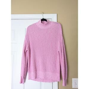 Aerie Oversized Mock Neck Cotton Knit Sweater- Size Small- Cozy Soft Girl Preppy
